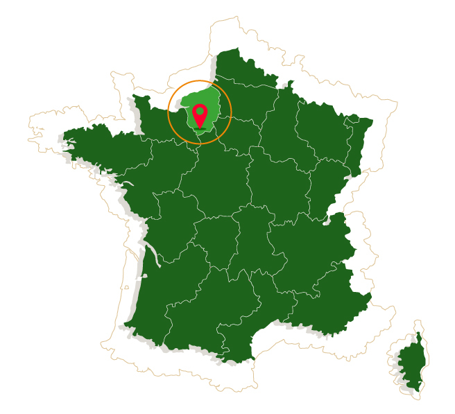 Zone d'intervention LEMOINE PAYSAGISTE 28 (Eure-et-Loir)